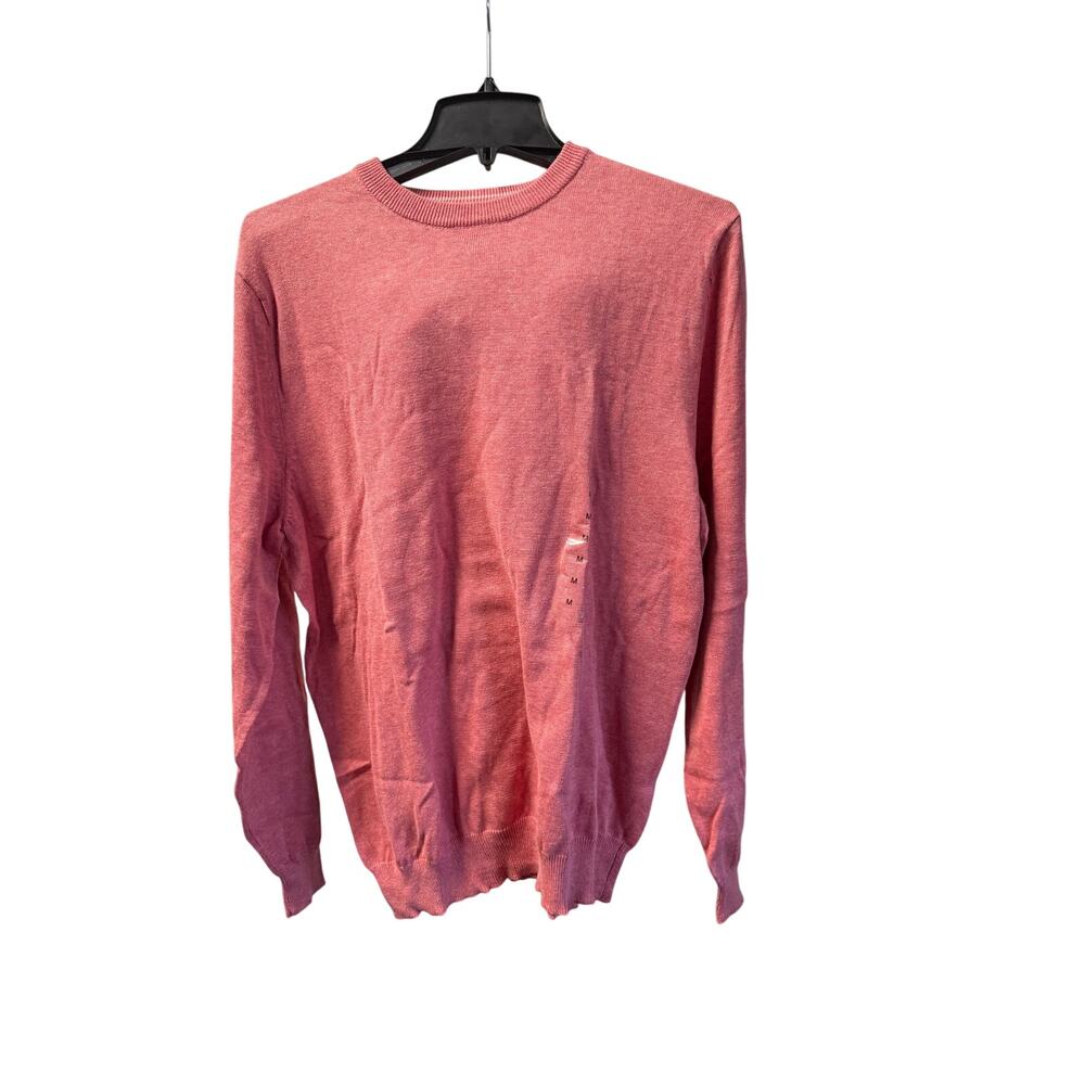 Club Room crew neck sweater Men's cotton coral htr long sleeve sz medium